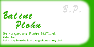 balint plohn business card